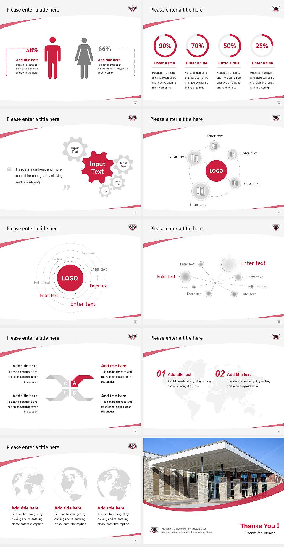 Northwest Nazarene University Course/Courseware Creation PPT Template4:3 ratio PPT effect preview image4