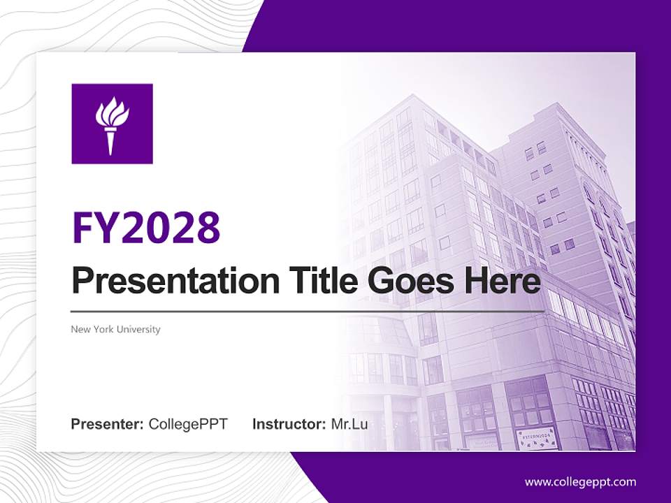 New York University Academic Presentation/Research Findings Report PPT Template4:3 ratio PPT effect preview image5