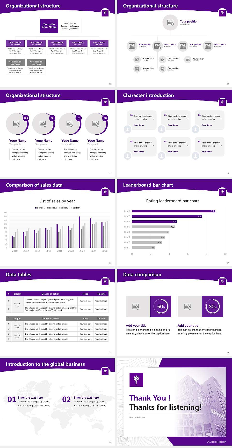 New York University Academic Presentation/Research Findings Report PPT Template4:3 ratio PPT effect preview image4