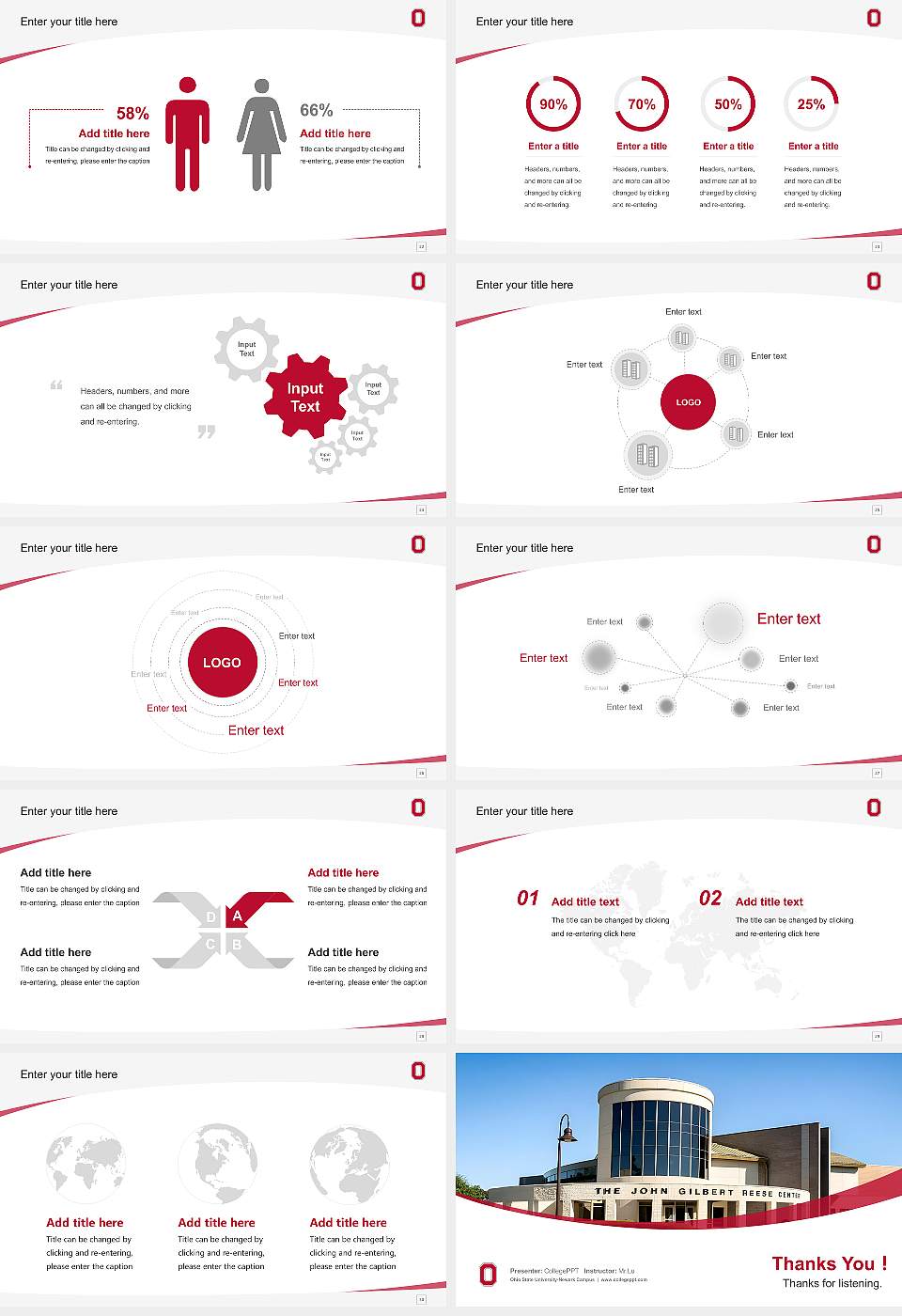 Ohio State University-Newark Campus Course/Courseware Creation PPT Template16:9 ratio PPT effect preview image4