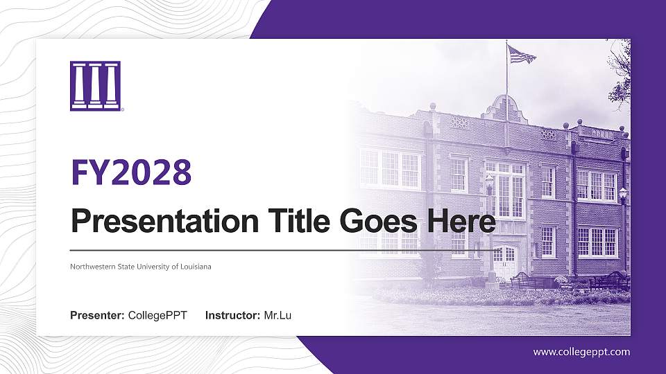 Northwestern State University of Louisiana Academic Presentation/Research Findings Report PPT Template16:9 ratio PPT effect preview image