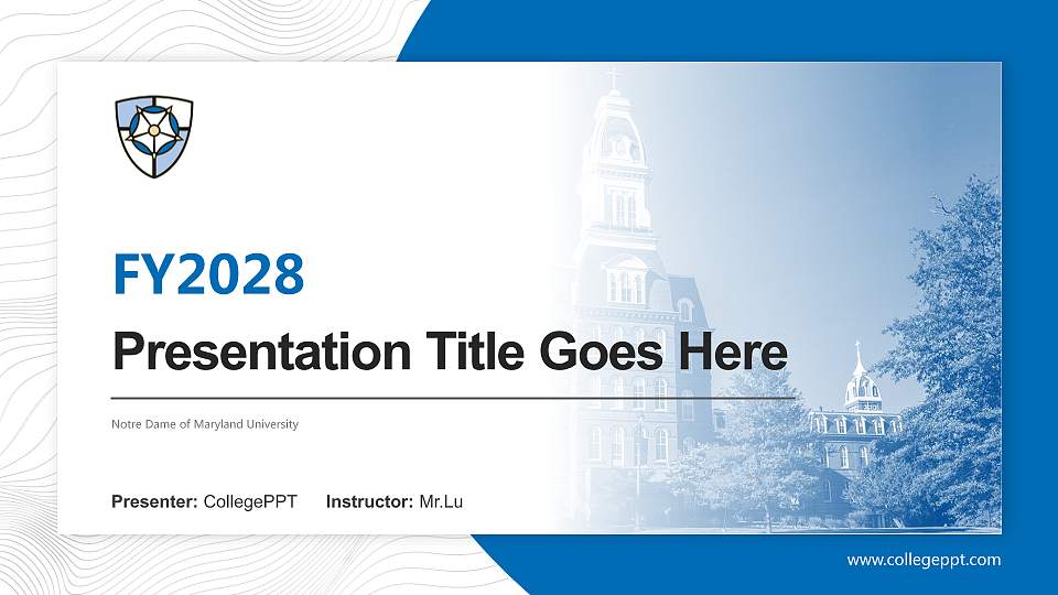 Notre Dame of Maryland University Academic Presentation/Research Findings Report PPT Template16:9 ratio PPT effect preview image