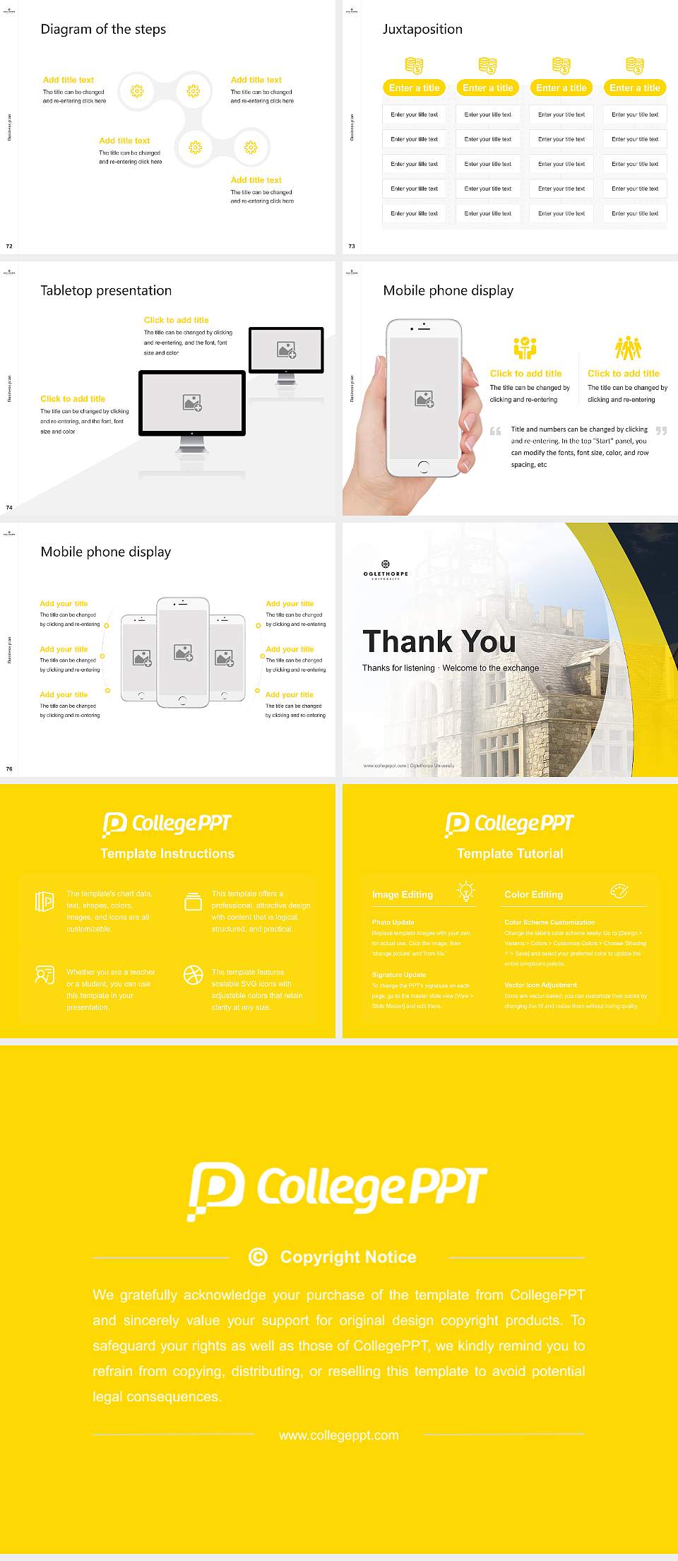 Oglethorpe University Competition/Entrepreneurship Contest PPT Template4:3 ratio PPT effect preview image9