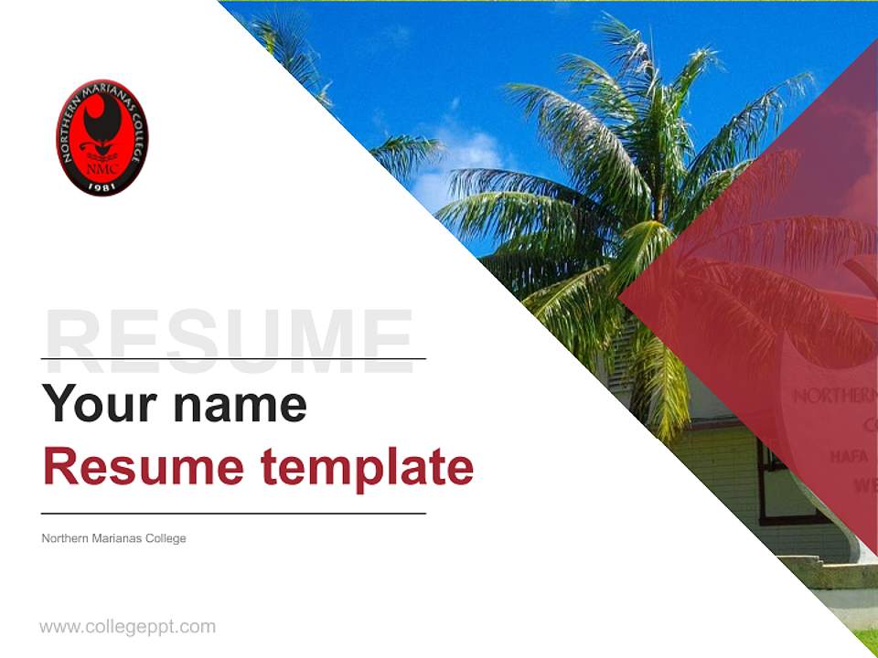 Northern Marianas College Resume PPT Template4:3 ratio PPT effect preview image5
