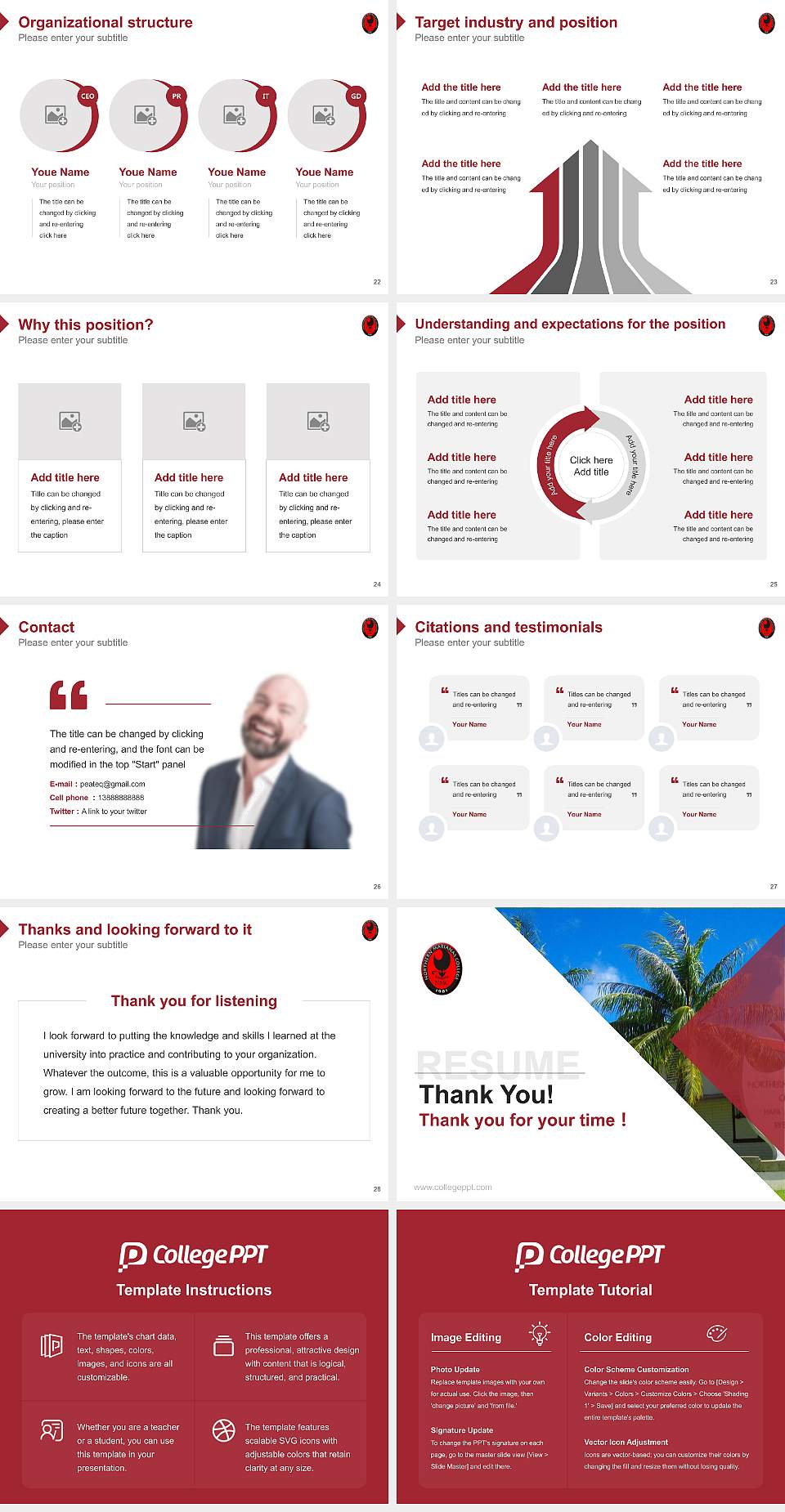 Northern Marianas College Resume PPT Template4:3 ratio PPT effect preview image4