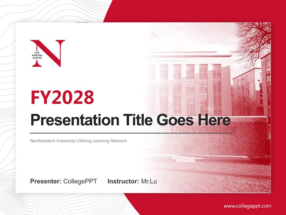 Northeastern University Lifelong Learning Network Academic Presentation/Research Findings Report PPT Template4:3 ratio PPT effect preview image5