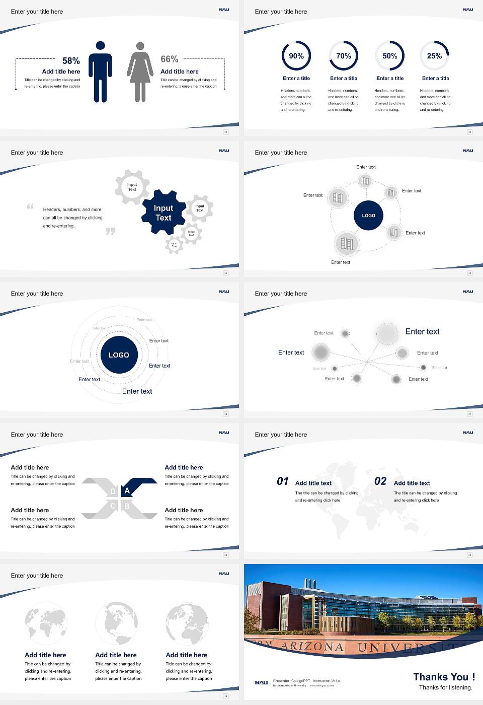 Northern Arizona University Course/Courseware Creation PPT Template16:9 ratio PPT effect preview image4
