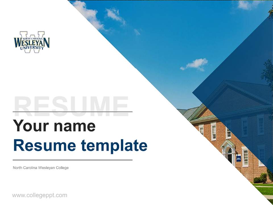 North Carolina Wesleyan College Resume PPT Template4:3 ratio PPT effect preview image5
