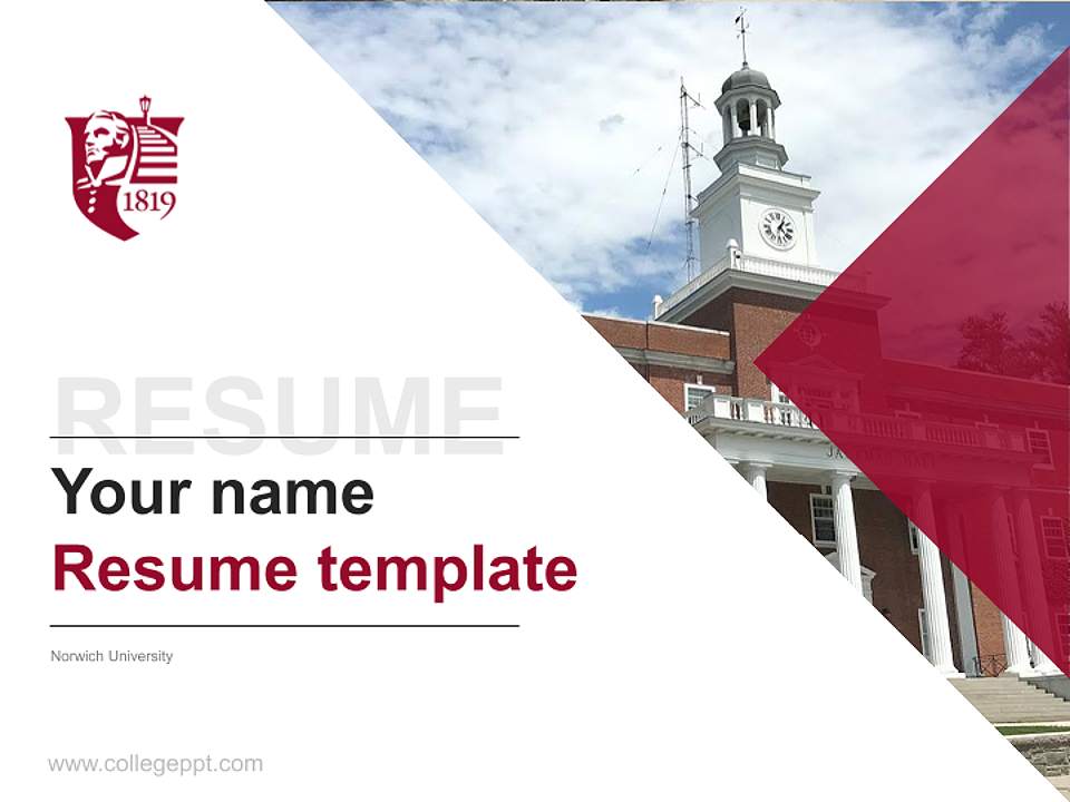 Norwich University Resume PPT Template4:3 ratio PPT effect preview image5
