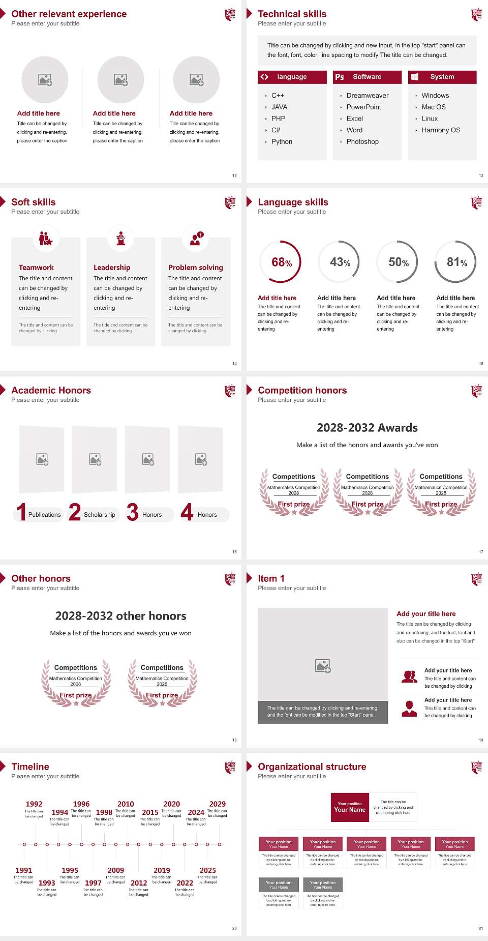 Norwich University Resume PPT Template4:3 ratio PPT effect preview image3