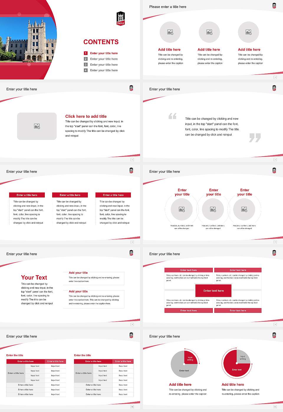 Northern Illinois University Course/Courseware Creation PPT Template16:9 ratio PPT effect preview image2
