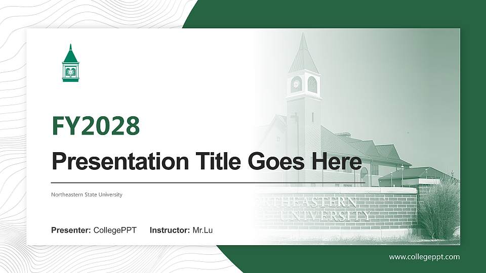Northeastern State University Academic Presentation/Research Findings Report PPT Template16:9 ratio PPT effect preview image