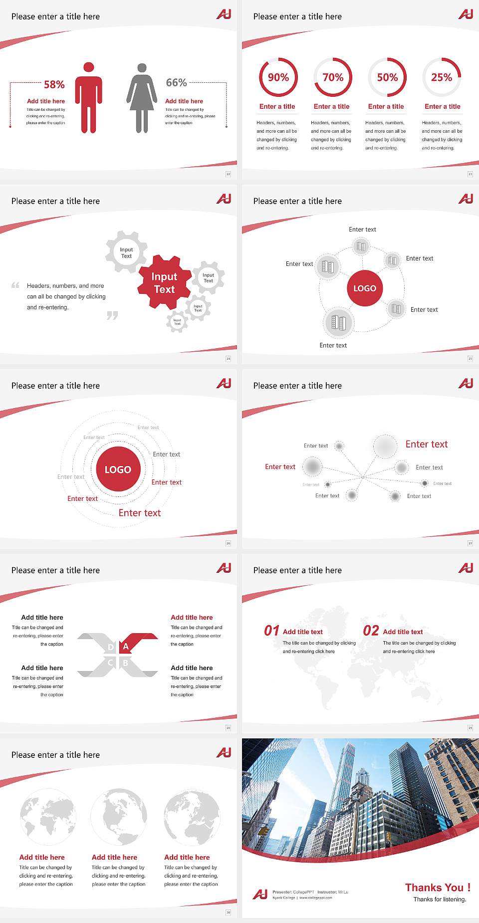 Nyack College Course/Courseware Creation PPT Template4:3 ratio PPT effect preview image4