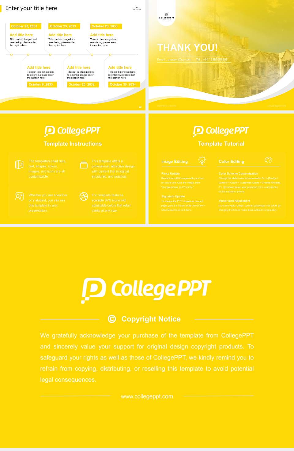 Oglethorpe University Lecture Sharing and Networking Event PPT Template4:3 ratio PPT effect preview image4