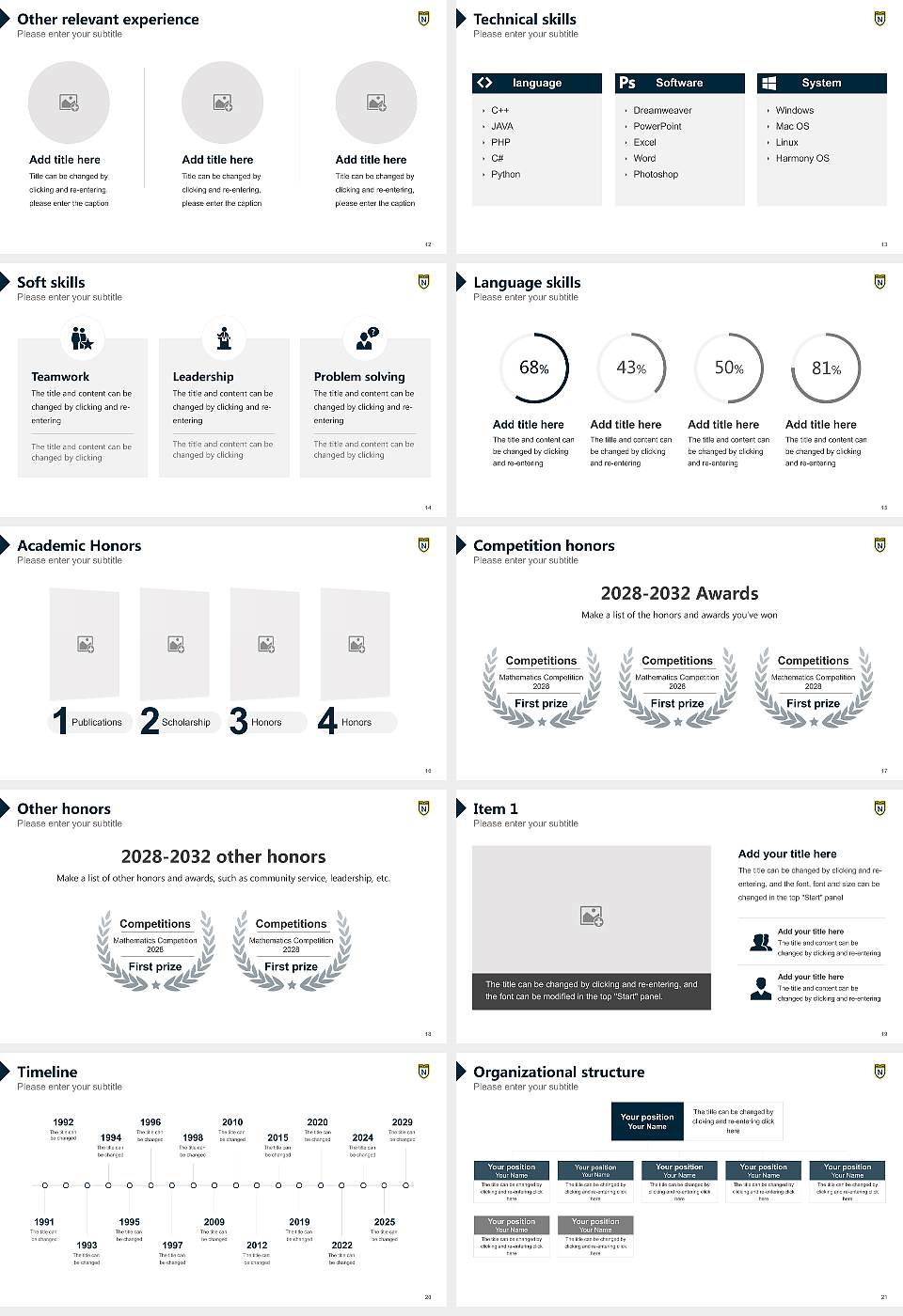 Nuc University Resume PPT Template16:9 ratio PPT effect preview image3