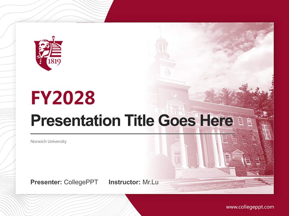 Norwich University Academic Presentation/Research Findings Report PPT Template4:3 ratio PPT effect preview image5