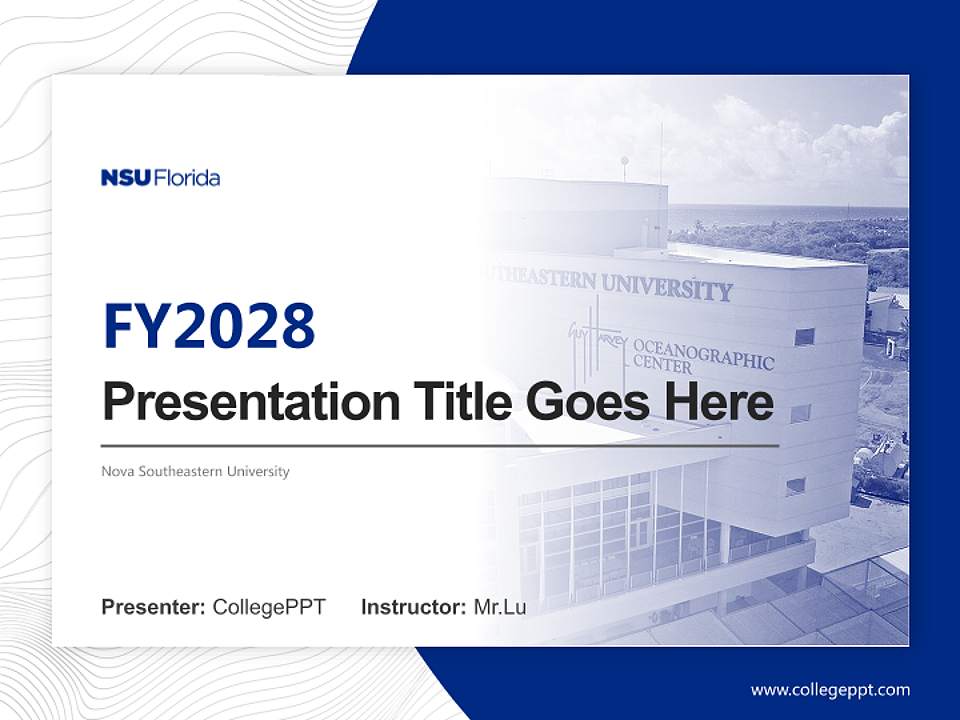 Nova Southeastern University Academic Presentation/Research Findings Report PPT Template4:3 ratio PPT effect preview image5