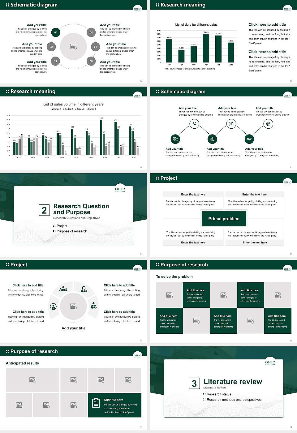 Ohio University-Main Campus Graduation Thesis Defense PPT Template16:9 ratio PPT effect preview image3