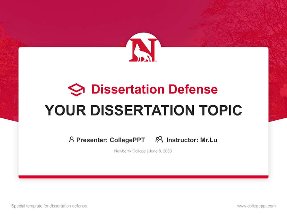 Newberry College Graduation Thesis Defense PPT Template4:3 ratio PPT effect preview image7