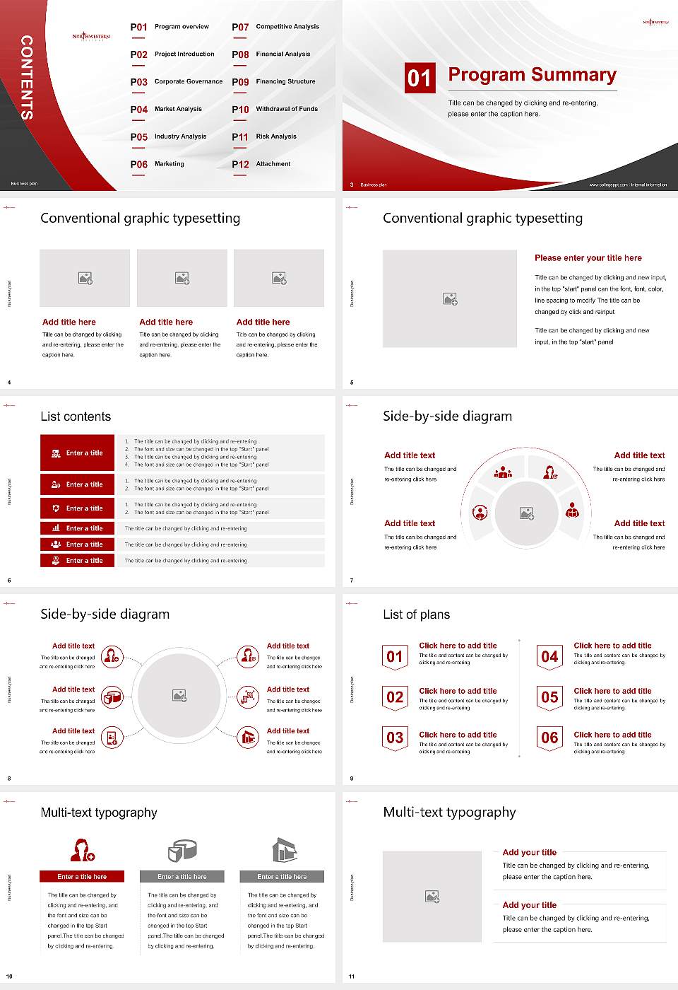 Northwestern College Competition/Entrepreneurship Contest PPT Template16:9 ratio PPT effect preview image2