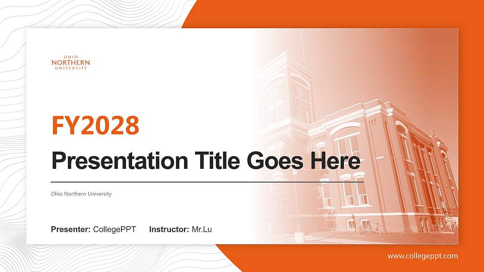 Ohio Northern University Academic Presentation/Research Findings Report PPT Template16:9 ratio PPT effect preview image