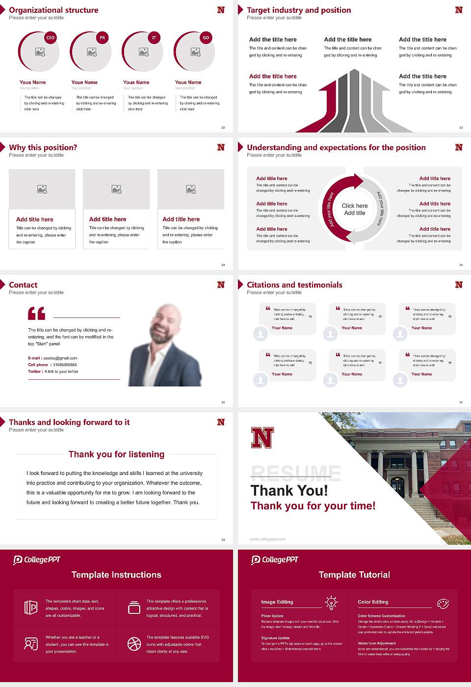 Northern State University Resume PPT Template16:9 ratio PPT effect preview image4