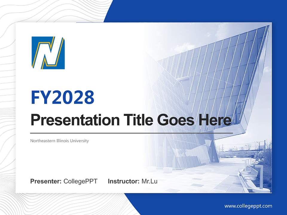 Northeastern Illinois University Academic Presentation/Research Findings Report PPT Template4:3 ratio PPT effect preview image5