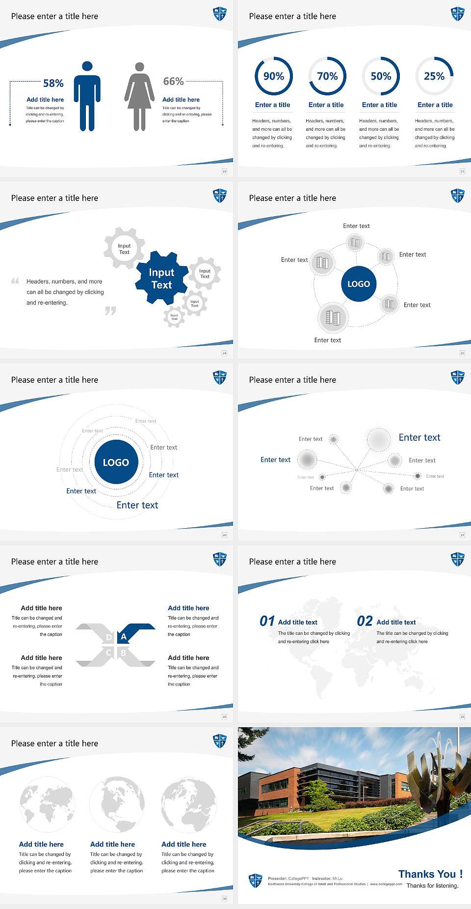 Northwest University-College of Adult and Professional Studies Course/Courseware Creation PPT Template4:3 ratio PPT effect preview image4