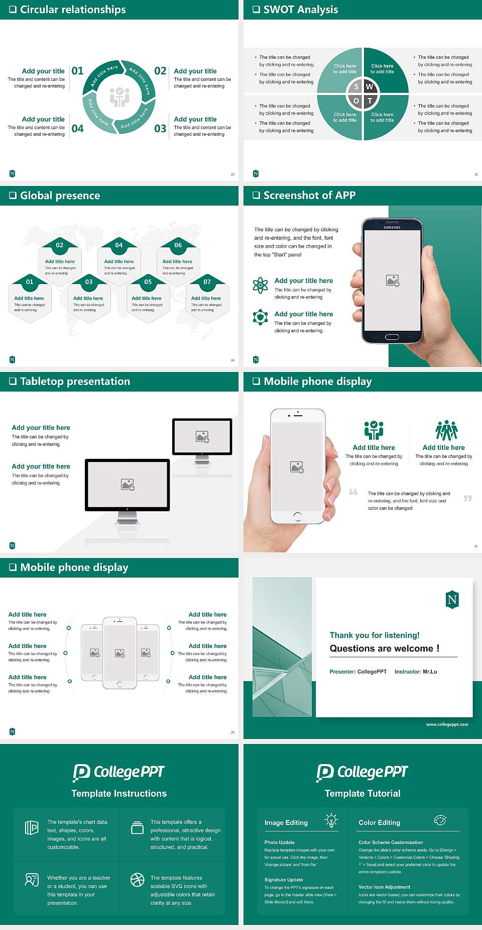 Nichols College General Purpose PPT Template4:3 ratio PPT effect preview image5