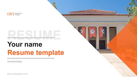 Occidental College Resume PPT Template