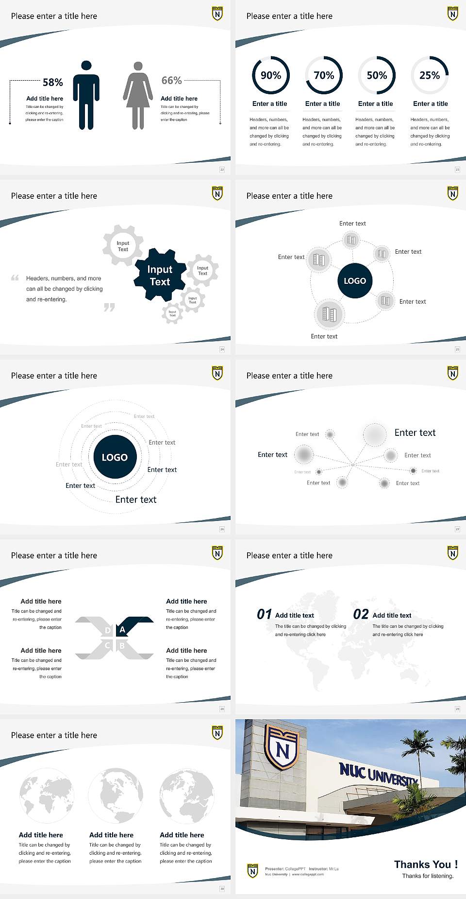 Nuc University Course/Courseware Creation PPT Template4:3 ratio PPT effect preview image4