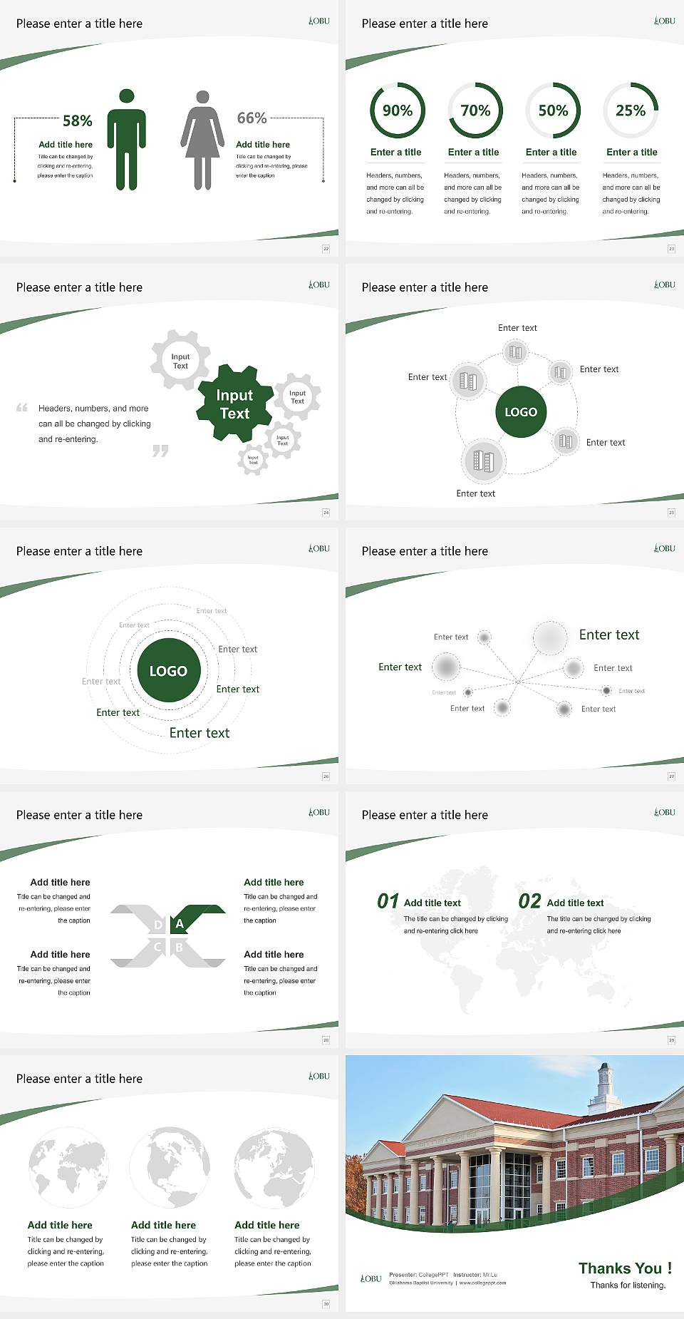 Oklahoma Baptist University Course/Courseware Creation PPT Template4:3 ratio PPT effect preview image4