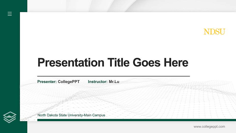 North Dakota State University-Main Campus Thesis Proposal/Graduation Defense PPT Template16:9 ratio PPT effect preview image