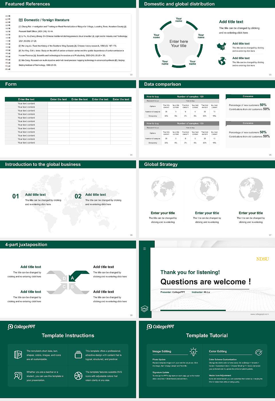 North Dakota State University-Main Campus Thesis Proposal/Graduation Defense PPT Template16:9 ratio PPT effect preview image4