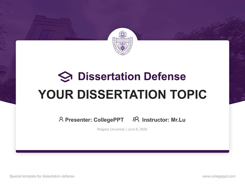 Niagara University Graduation Thesis Defense PPT Template4:3 ratio PPT effect preview image7