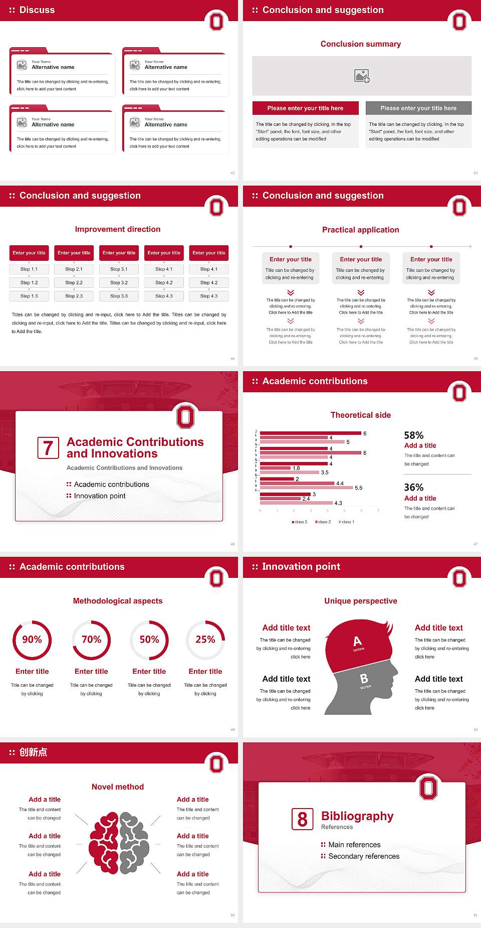 Ohio State University-Marion Campus Graduation Thesis Defense PPT Template4:3 ratio PPT effect preview image6