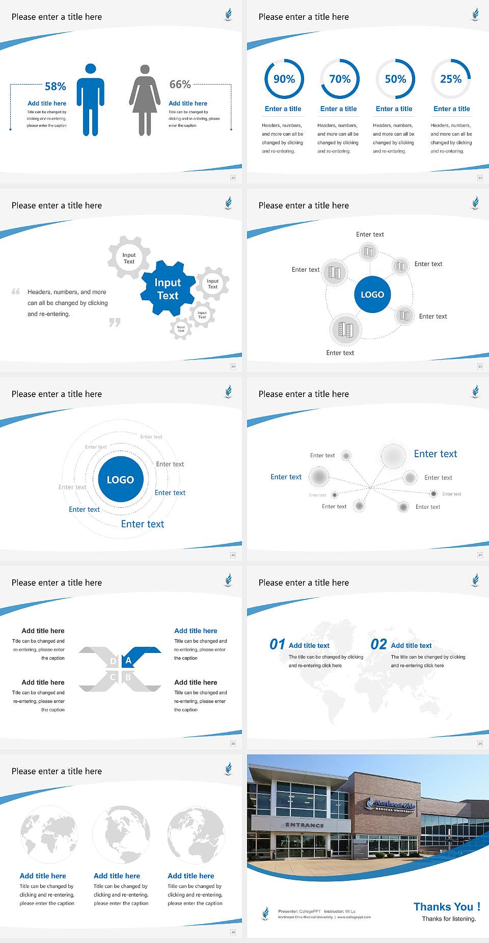 Northeast Ohio Medical University Course/Courseware Creation PPT Template4:3 ratio PPT effect preview image4