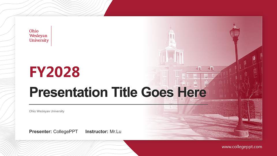 Ohio Wesleyan University Academic Presentation/Research Findings Report PPT Template16:9 ratio PPT effect preview image