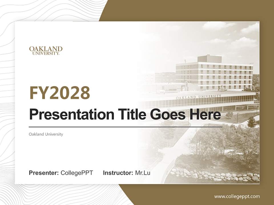 Oakland University Academic Presentation/Research Findings Report PPT Template4:3 ratio PPT effect preview image5
