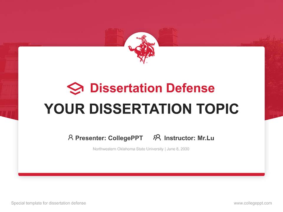 Northwestern Oklahoma State University Graduation Thesis Defense PPT Template4:3 ratio PPT effect preview image7