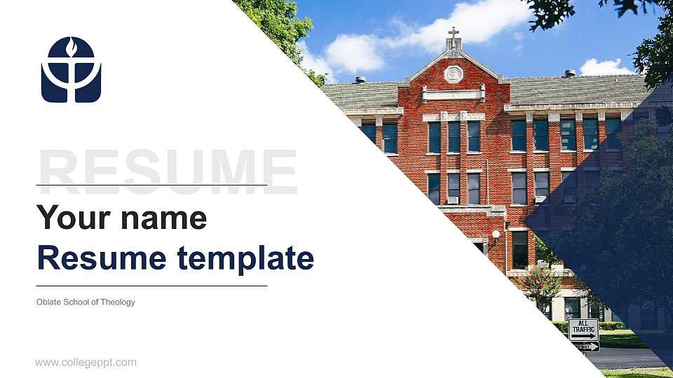 Oblate School of Theology Resume PPT Template16:9 ratio PPT effect preview image1