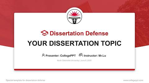 North Greenville University Graduation Thesis Defense PPT Template
