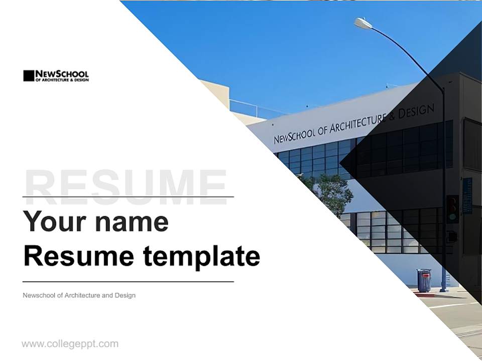 Newschool of Architecture and Design Resume PPT Template4:3 ratio PPT effect preview image5