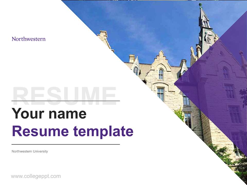 Northwestern University Resume PPT Template4:3 ratio PPT effect preview image5