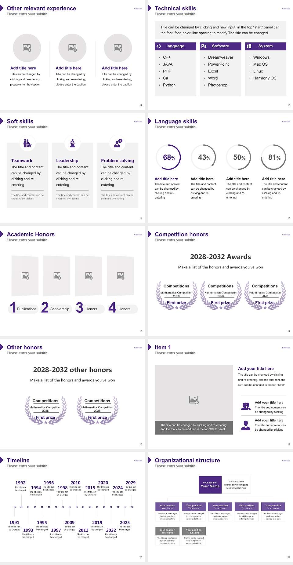 Northwestern University Resume PPT Template4:3 ratio PPT effect preview image3