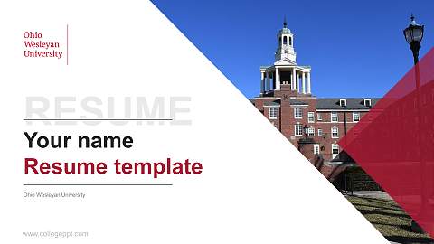 Ohio Wesleyan University Resume PPT Template