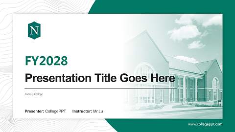 Nichols College Academic Presentation/Research Findings Report PPT Template