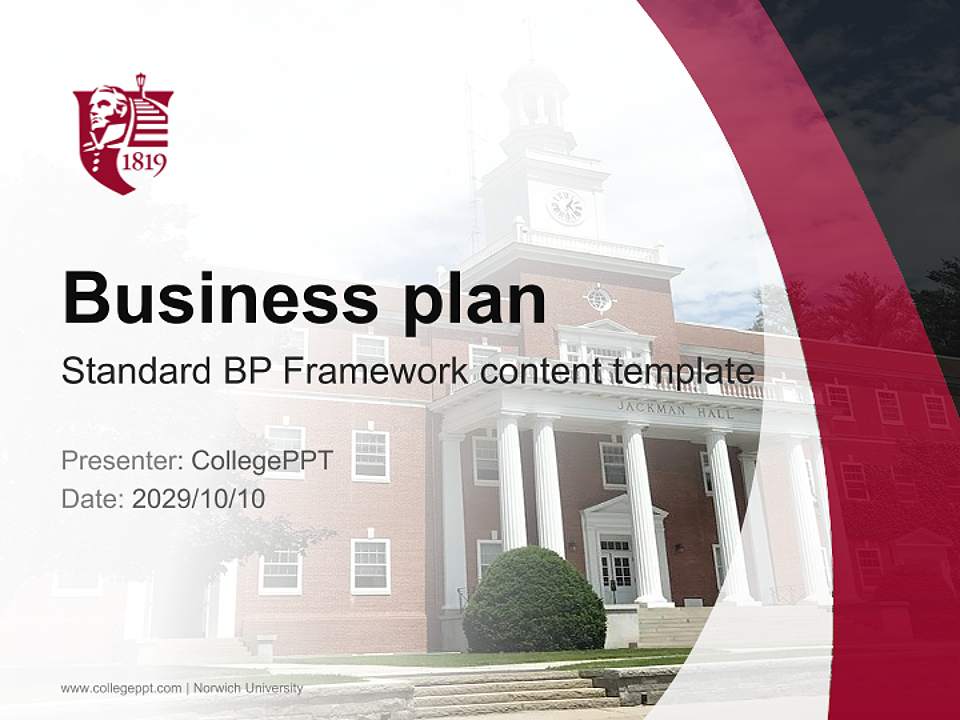 Norwich University Competition/Entrepreneurship Contest PPT Template4:3 ratio PPT effect preview image9