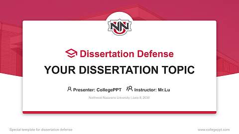 Northwest Nazarene University Graduation Thesis Defense PPT Template