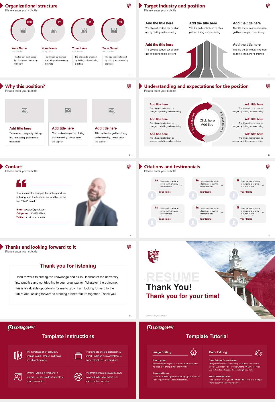 Norwich University Resume PPT Template16:9 ratio PPT effect preview image4